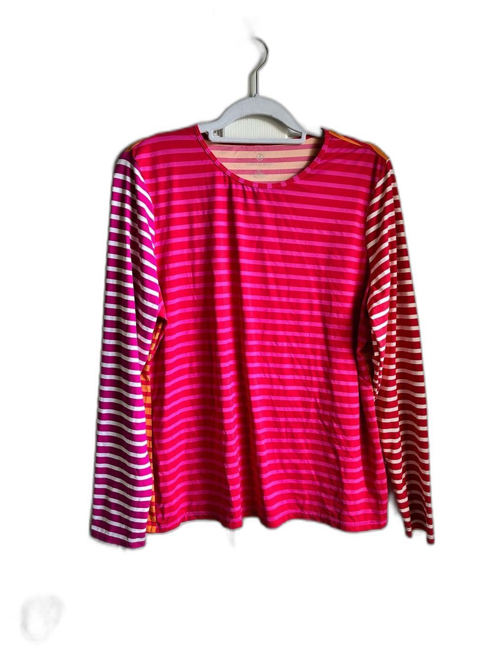 Lands End Swim Top Rash guard Striped Long-Sleeve Top XL